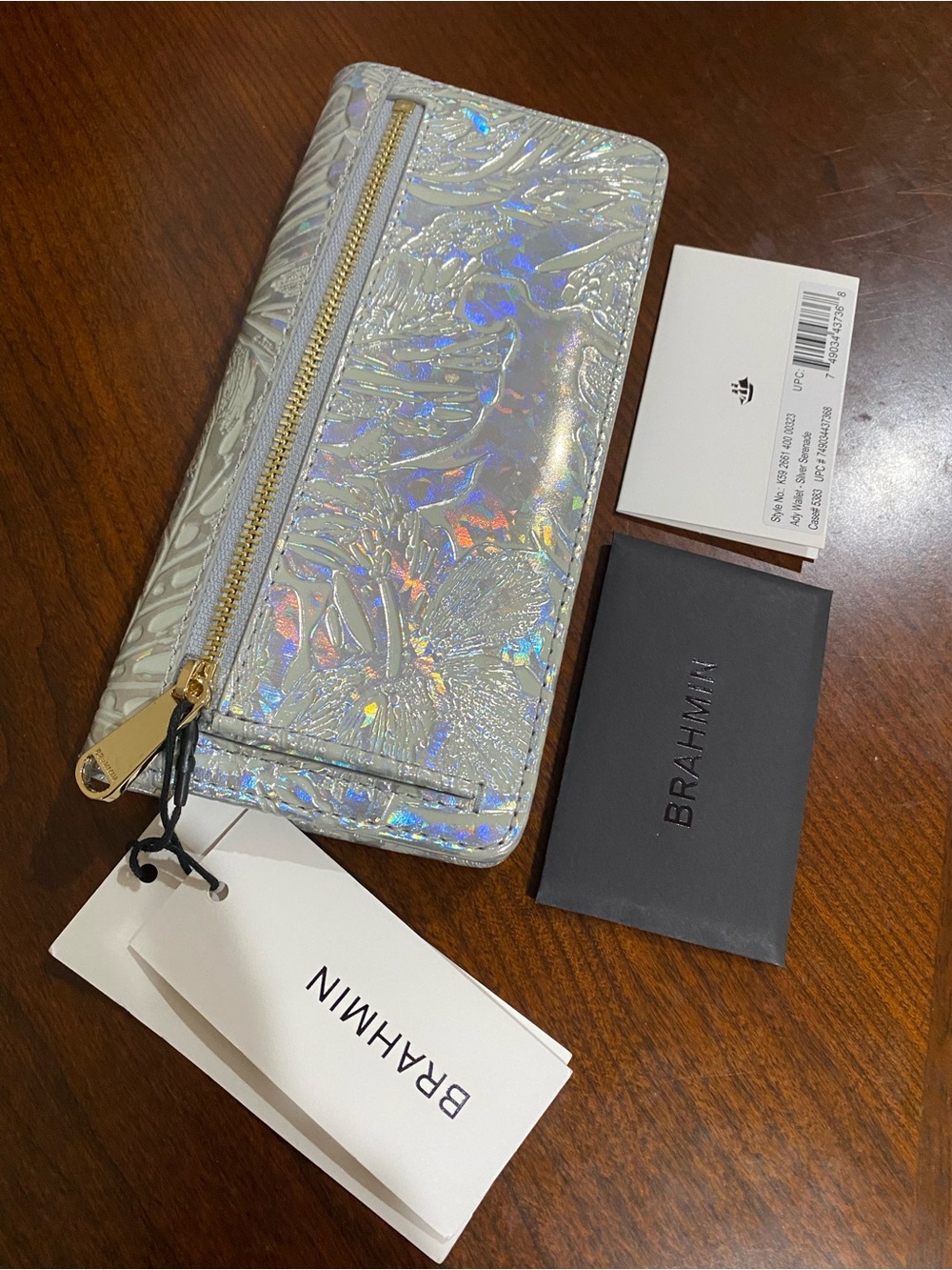 🪩HTF SILVER SERENADE Brahmin ADY Wallet NWT - Picture 7 of 10